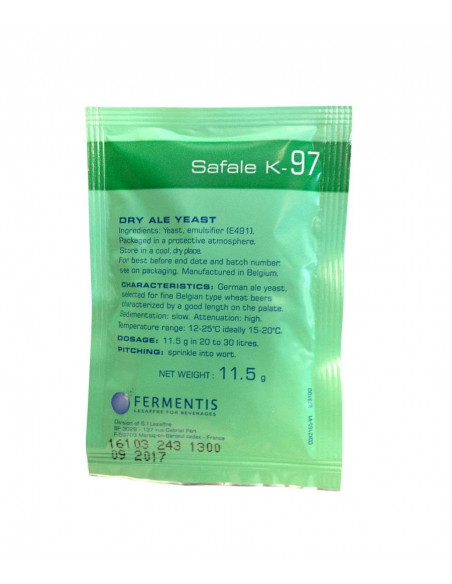 Brasser sa propre bière : SafAle™ K-97 - 11,5 g - 050.015.7