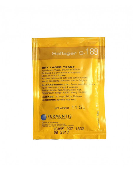 Brasser sa propre bière : SafLager™ S-189 - 11,5 gr - 050.022.3 Brasser sa propre bière : SafLager™ S-189 - 11,5 gr - 050.022.3