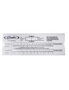 Brasser sa propre bière : Règle à calcul CO2 pression/temp/CO2-% - 059.028.1