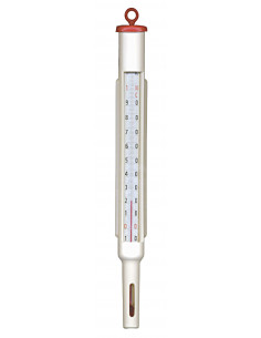 Thermomètre analogique à alcool en métal rouge