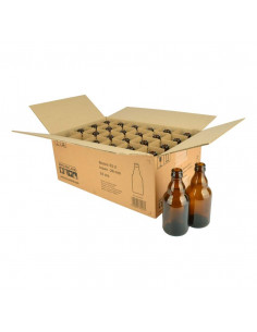 Brasser sa propre bière : Bouteille de bière Steinie 33 cl, brun, 26 mm, boîte 24 pcs