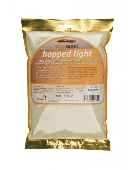 Brasser sa propre bière : Extrait de malt poudre Muntons houblonné blond 500 g - 4043 Brasser sa propre bière : Extrait de malt poudre Muntons houblonné blond 500 g - 4043