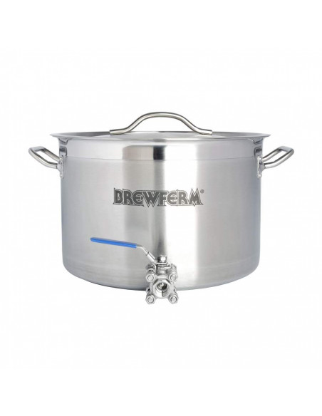 Brasser sa propre bière : Cuve de brassage inox 20 l avec robinet à boisseau sphérique (36 x 24 cm) - 057.620.20P