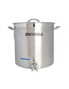 Brasser sa propre bière : Cuve de brassage inox 35 l avec robinet à boisseau sphérique (36 x 36 cm)