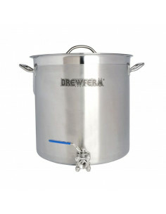 Brasser sa propre bière : Cuve de brassage inox 35 l avec robinet à boisseau sphérique (36 x 36 cm) - 057.620.35P