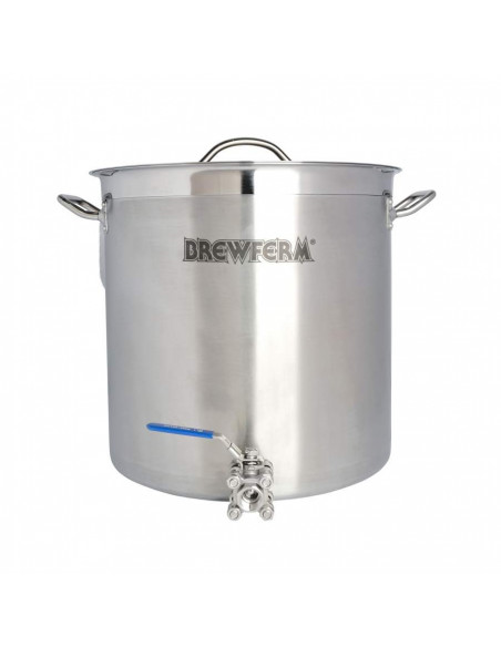 Brasser sa propre bière : Cuve de brassage inox 35 l avec robinet à boisseau sphérique (36 x 36 cm) - 057.620.35P