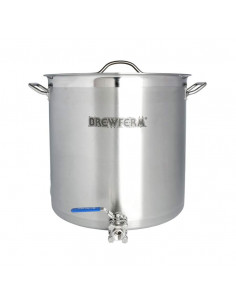 Brasser sa propre bière : Cuve de brassage inox 50 l avec robinet à boisseau sphérique (40 x 40 cm)