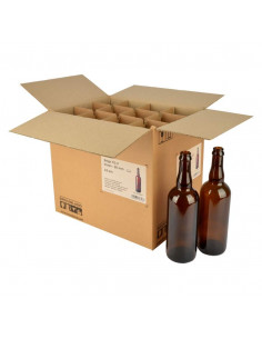 Brasser sa propre bière : Bouteille de bière Belge 75 cl, brune, couronne 26 mm, boîte 12 pcs