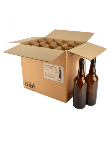 Brasser sa propre bière : Bouteille bouchon mécanique 75 cl, brun, sans bouchon mécanique, COMBI, boîte 12 pcs