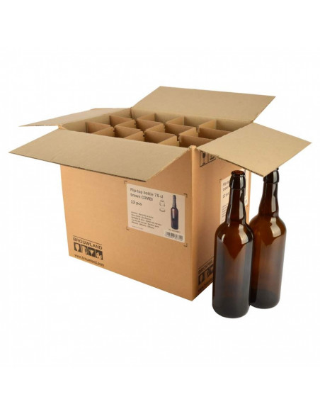 Brasser sa propre bière : Bouteille bouchon mécanique 75 cl, brun, sans bouchon mécanique, COMBI, boîte 12 pcs - 017.498.7 Brasser sa propre bière : Bouteille bouchon mécanique 75 cl, brun, sans bouchon mécanique, COMBI, boîte 12 pcs - 017.498.7