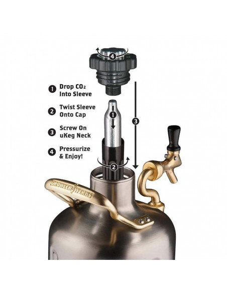 Brasser sa propre bière : GrowlerWerks uKeg™ 64 acier inoxydable - 1,9 l - 058.700.6