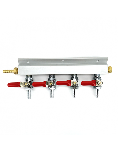 Brasser sa propre bière : Rampe conduite de gaz 4 voies - (filetage MFL) - KL02622