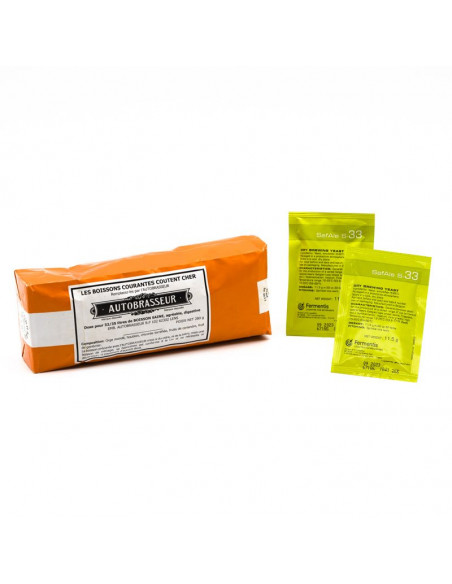 Brasser sa propre bière : Autobrasseur 280 g + 2 sachets de Levures S-33 - Brasser sa propre bière : Autobrasseur 280 g + 2 sachets de Levures S-33 -
