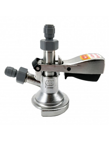 Brasser sa propre bière : Tête Coupleur de type A – inox – comprend 2 raccords Duotight - KL06903