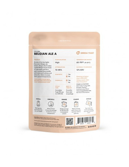 Brasser sa propre bière : Ale belge A (OYL-024) Omega Yeast Labs - OYL-024