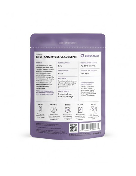 Brasser sa propre bière : Brettanomyces Claussenii (OYL-201) Omega Yeast Labs - OYL-201
