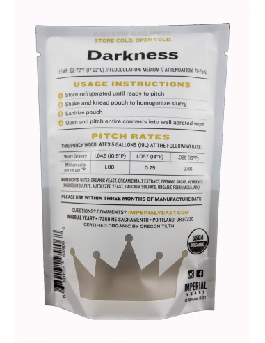 Brasser sa propre bière : Levure Darkness A10 - Imperial Yeast - DARKNESS-A10