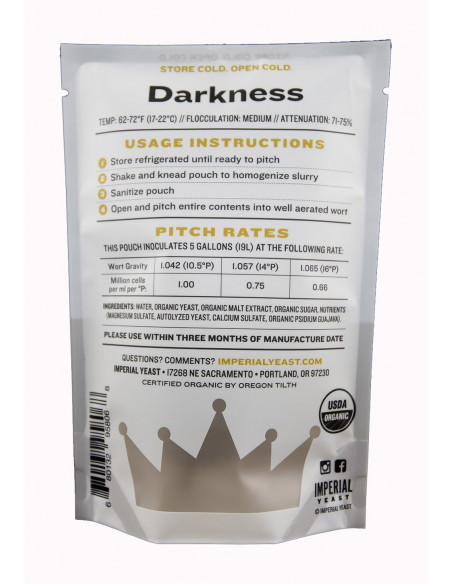 Brasser sa propre bière : Levure Darkness A10 - Imperial Yeast - DARKNESS-A10