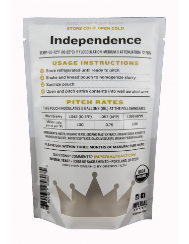 Brasser sa propre bière : Levure Independence A15 - Imperial Yeast - INDEP-A15 Brasser sa propre bière : Levure Independence A15 - Imperial Yeast - INDEP-A15
