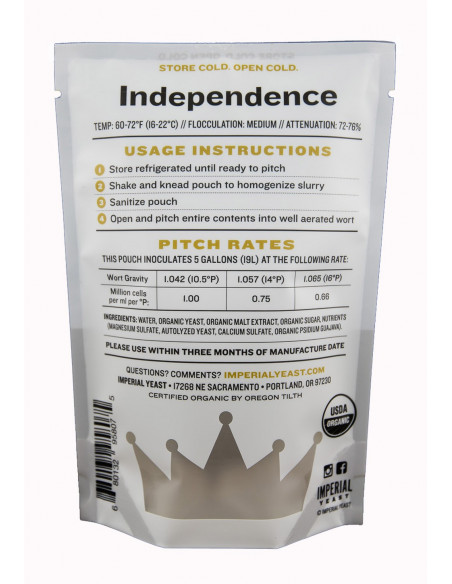 Brasser sa propre bière : Levure Independence A15 - Imperial Yeast - INDEP-A15 Brasser sa propre bière : Levure Independence A15 - Imperial Yeast - INDEP-A15
