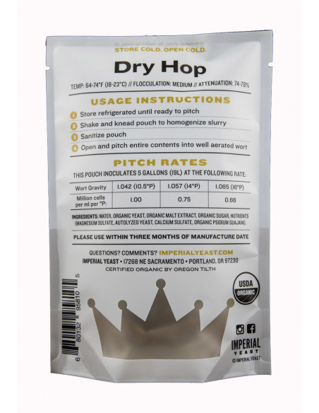 Brasser sa propre bière : Levure Dry Hop A24 - Imperial Yeast - DRYHOP-A24