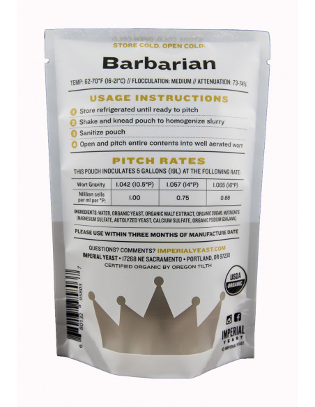 Brasser sa propre bière : Levure Barbarian A04 - Imperial Yeast - CONAN-A04 Brasser sa propre bière : Levure Barbarian A04 - Imperial Yeast - CONAN-A04