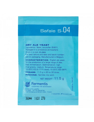 Brasser sa propre bière : SafAle™ S-04 - 11.5 gr - 050.005.8 Brasser sa propre bière : SafAle™ S-04 - 11.5 gr - 050.005.8
