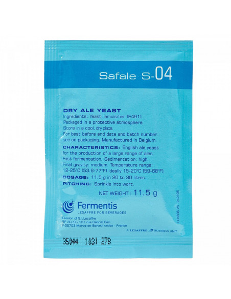 Brasser sa propre bière : SafAle™ S-04 - 11.5 gr - 050.005.8 Brasser sa propre bière : SafAle™ S-04 - 11.5 gr - 050.005.8
