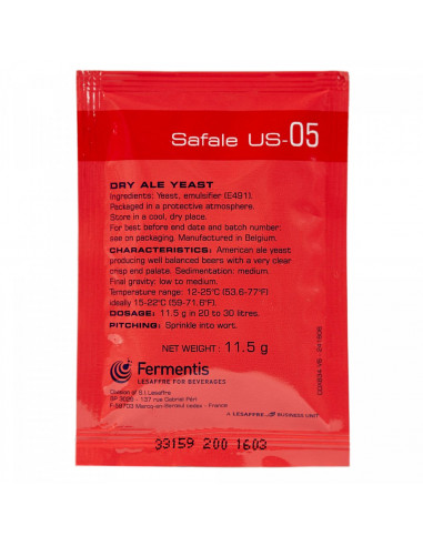 Brasser sa propre bière : SafAle™ US-05 - 11.5 gr - 050.007.4 Brasser sa propre bière : SafAle™ US-05 - 11.5 gr - 050.007.4