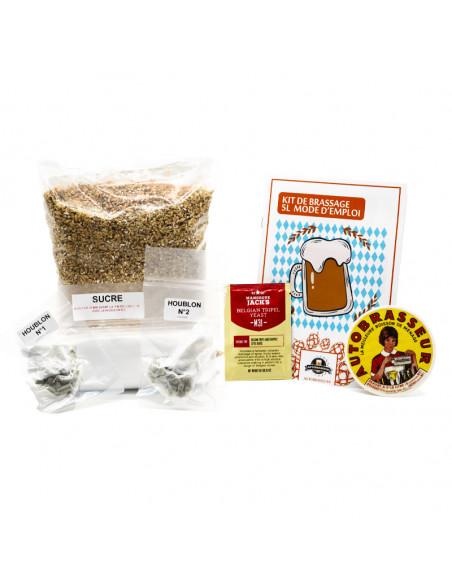 Brasser sa propre bière : Kit de brassage 5 litres bière - Triple Belge - KIT5-TRIPLE Brasser sa propre bière : Kit de brassage 5 litres bière - Triple Belge - KIT5-TRIPLE