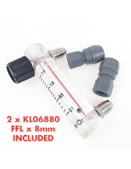 Brasser sa propre bière : Débitmètre d'oxygène 0.1-1.5L./Min avec raccords - 509015