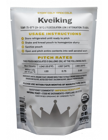 Brasser sa propre bière : Levure Kveiking A44 - Imperial Yeast - KVEIKING-A44 Brasser sa propre bière : Levure Kveiking A44 - Imperial Yeast - KVEIKING-A44