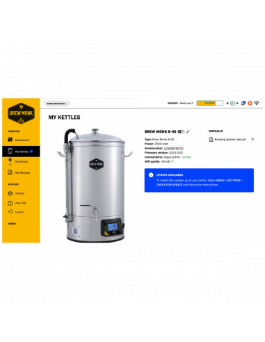 Brasser sa propre bière : Brew Monk™ B40 système de brassage WIFI - 057.702.40 Brasser sa propre bière : Brew Monk™ B40 système de brassage WIFI - 057.702.40
