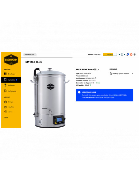 Brasser sa propre bière : Brew Monk™ B40 système de brassage WIFI - 057.702.40 Brasser sa propre bière : Brew Monk™ B40 système de brassage WIFI - 057.702.40