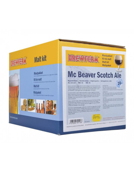 Brasser sa propre bière : Mc Beaver Scotch Ale - 20L - concassé - 056.026.8G Brasser sa propre bière : Mc Beaver Scotch Ale - 20L - concassé - 056.026.8G