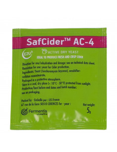 Brasser sa propre bière : SafCider™ AC-4 - 5 gr