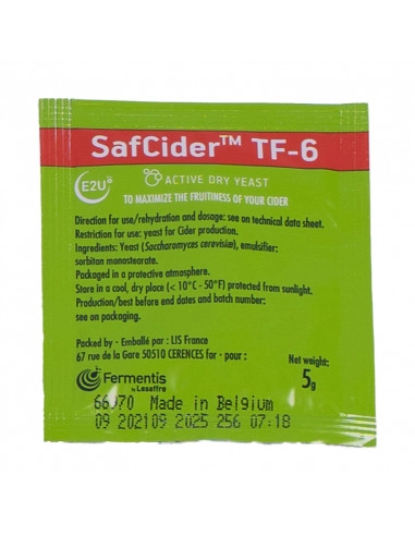 Brasser sa propre bière : SafCider™ TF-6 - 5 gr - TF-6