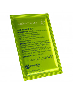 Brasser sa propre bière : SafAle™ S-33 - 11,5 gr - 050.001.7