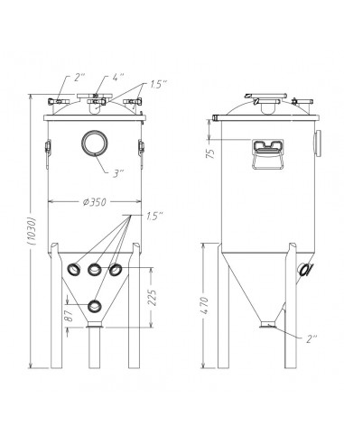 Brasser sa propre bière : Cuve de fermentation 55L en inox - Conicus Pro - 503912