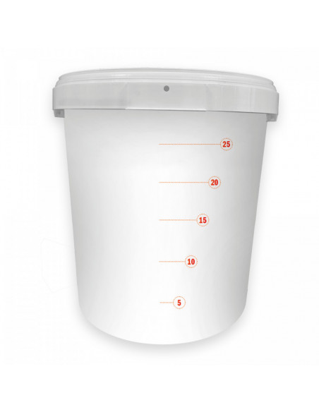 Brasser sa propre bière : Seau blanc 30L avec graduation et couvercle - non percé - 017.700.1