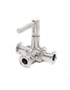 Brasser sa propre bière : Vanne à boisseau sphérique 3 voies, TC34mm DN15 - 7712010