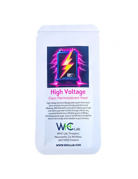 Brasser sa propre bière : High Voltage - Levure Thermo-tolérante et Propre - Déshydratée WHC Lab - 62.018 Brasser sa propre bière : High Voltage - Levure Thermo-tolérante et Propre - Déshydratée WHC Lab - 62.018