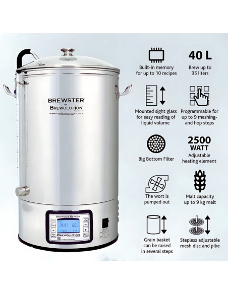 Brasser sa propre bière : Brewster Beacon 40 - Cuve de brassage automatisée - 500000