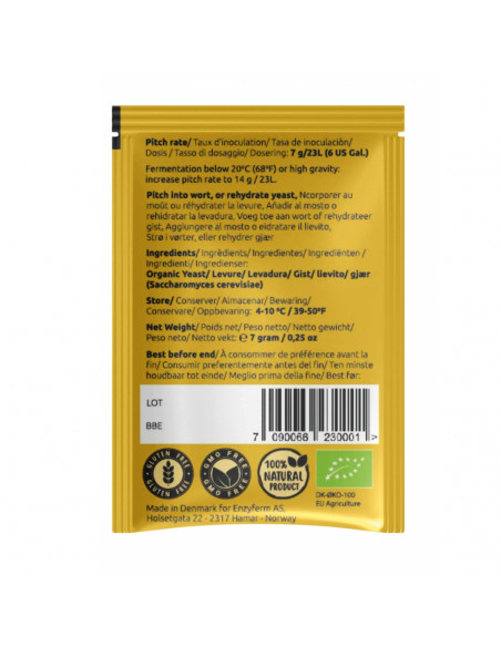 Brasser sa propre bière : K.1 Voss Yeastery levure de bière sèche bio - 7 gr - 050.220.7 Brasser sa propre bière : K.1 Voss Yeastery levure de bière sèche bio - 7 gr - 050.220.7