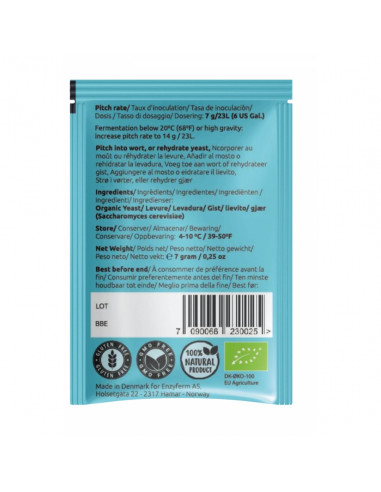 Brasser sa propre bière : K.14 Eitrheim Kveik Yeastery levure de bière sèche bio - 7 gr - 050.222.7 Brasser sa propre bière : K.14 Eitrheim Kveik Yeastery levure de bière sèche bio - 7 gr - 050.222.7