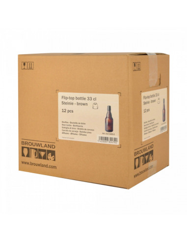 Brasser sa propre bière : Bouteille bouchon mécanique 33 cl Steinie, brune, sans bouchon mécanique, boîte 12 pcs - 017.500.0