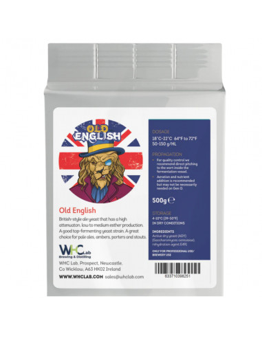 Brasser sa propre bière : Old English - Levure de bière Anglaise - Déshydratée WHC Lab - 62.011