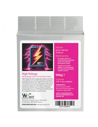 Brasser sa propre bière : High Voltage - Levure Thermo-tolérante et Propre - Déshydratée WHC Lab - 62.018
