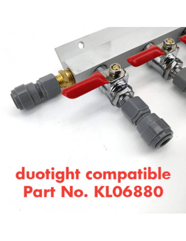 Brasser sa propre bière : Rampe de conduite de gaz 2 voies - compatible Duotight - KL02608