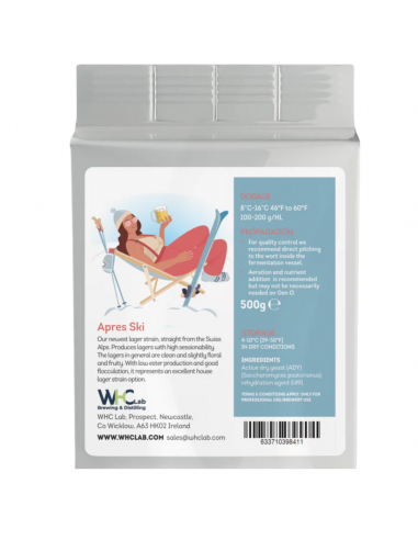 Brasser sa propre bière : Après-Ski - Levure de bière blonde croustillante - Déshydratée WHC Lab - 62.001 Brasser sa propre bière : Après-Ski - Levure de bière blonde croustillante - Déshydratée WHC Lab - 62.001